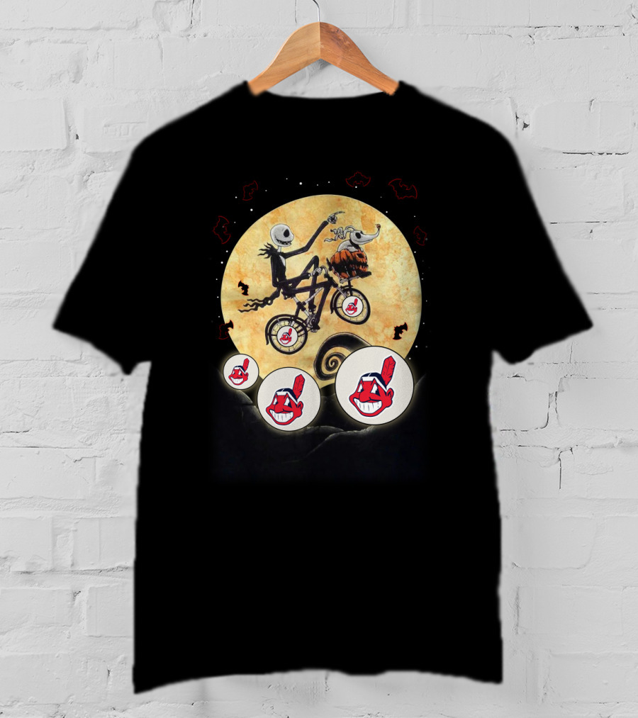 Halloween Cleveland Indians Nightmare Before Christmas E.t. Crossover T-Shirt