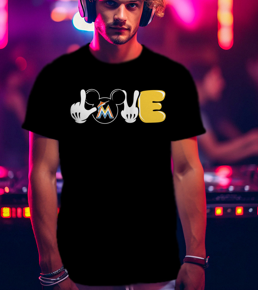 Mickey Mouse Love Miami Marlins T-Shirt