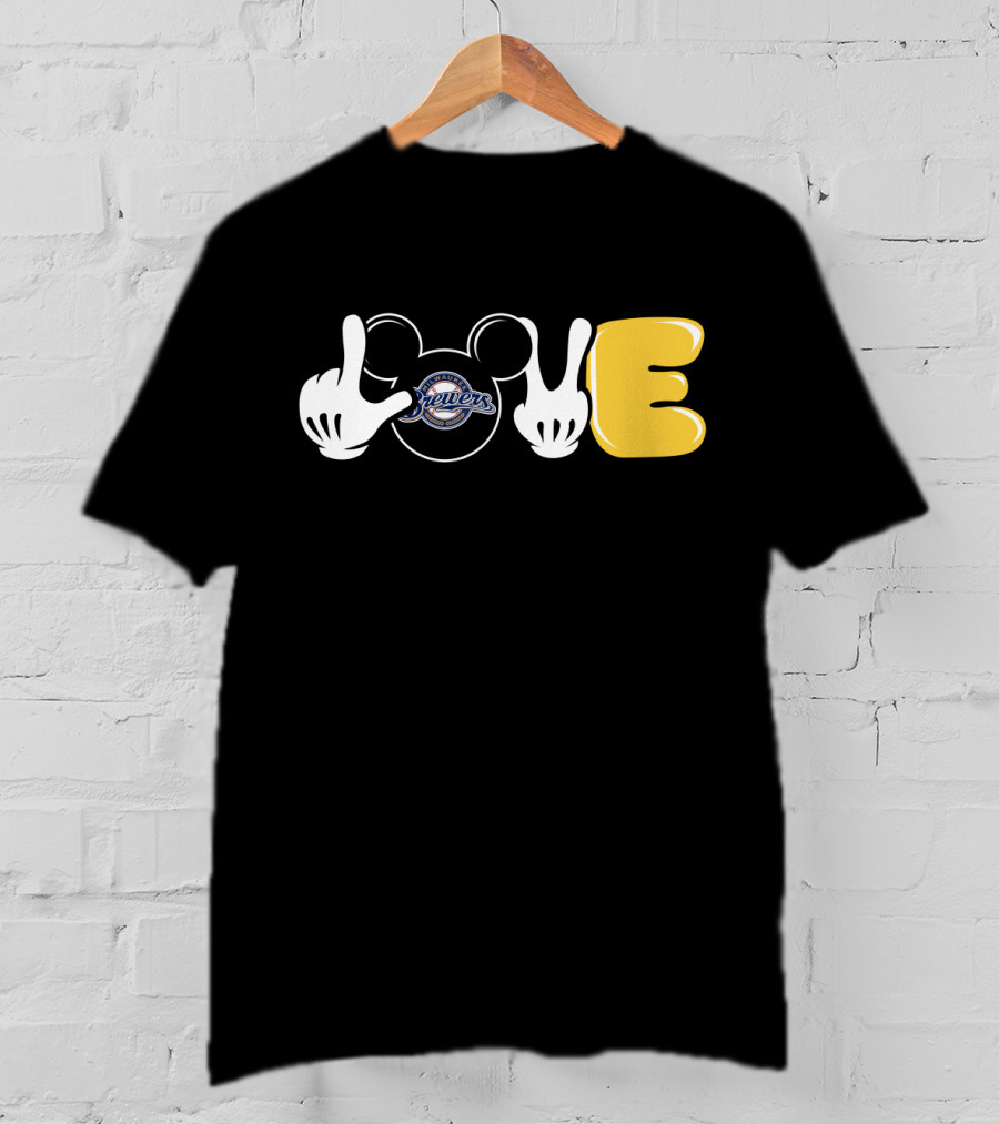 Love Milwaukee Brewers Mickey Mouse T-Shirt