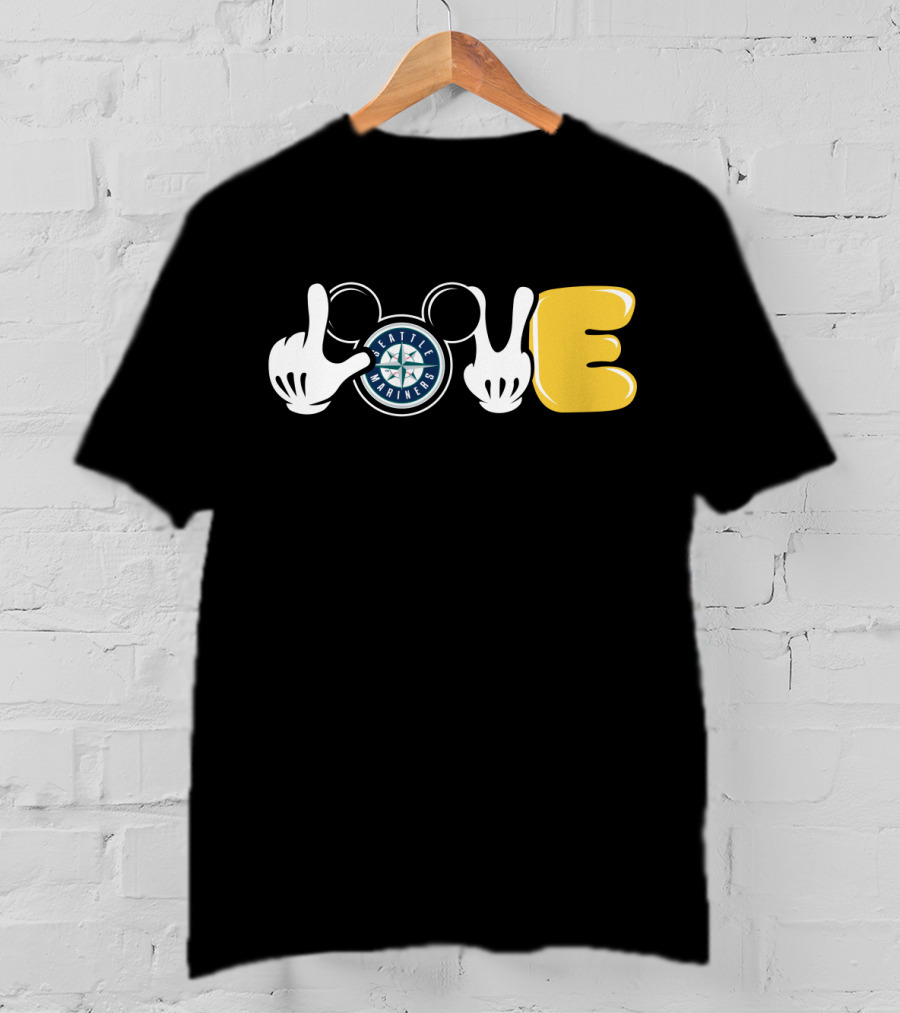 Seattle Mariners Love Mickey Hands T-Shirt