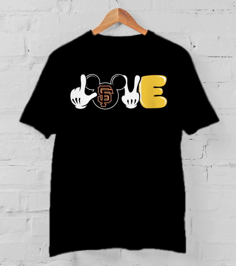 Love Sf Giants Mickey Hand Symbol T-Shirt