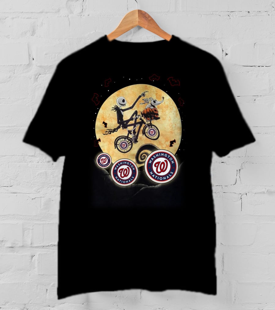 Washington Nationals Halloween Night Bicycle Ride Moon Scene T-Shirt