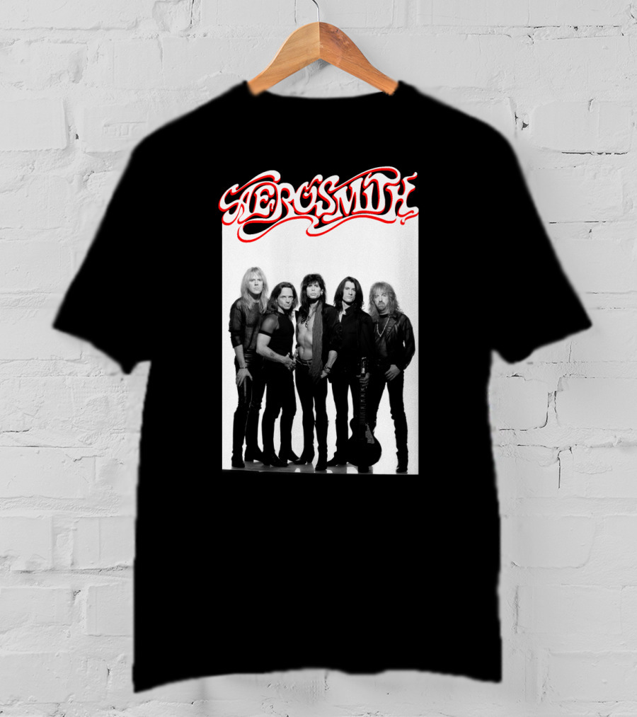 Aerosmith Band Classic Black And White Photo T-Shirt
