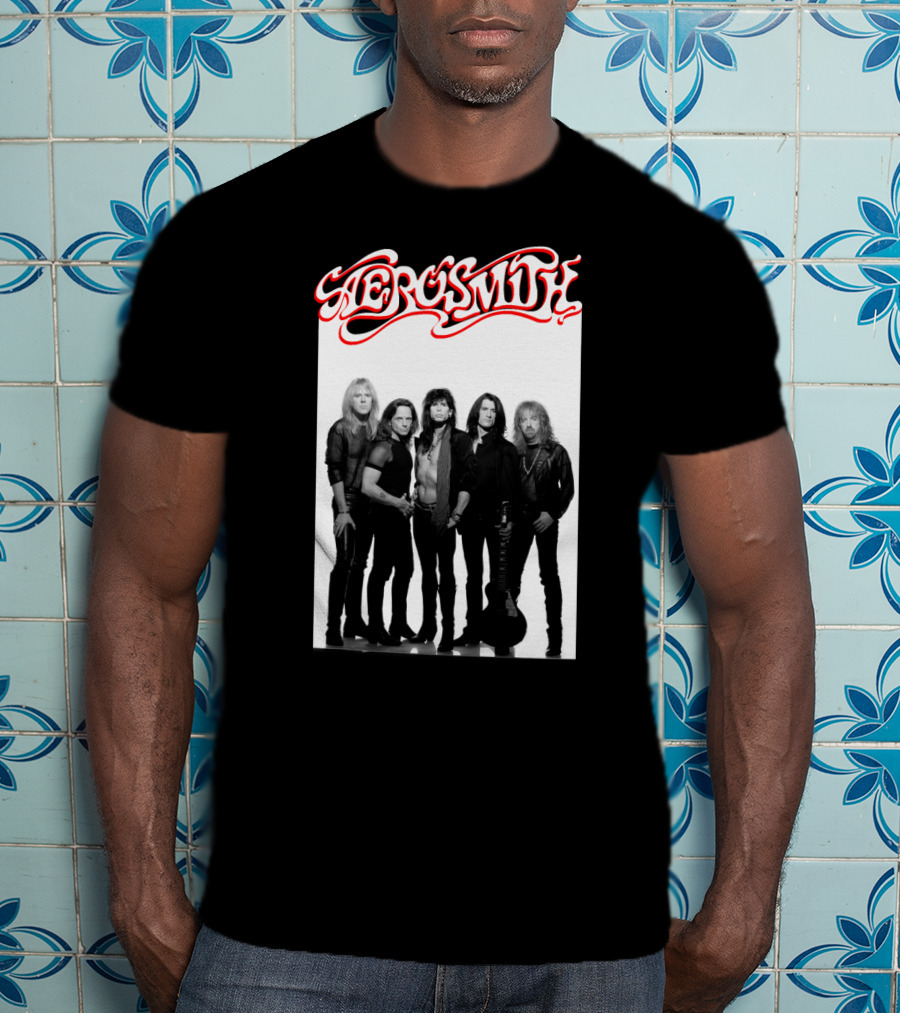 Aerosmith Band Classic Black And White Photo T-Shirt