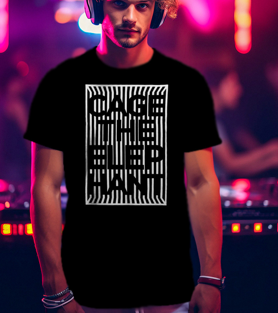 Cage The Elephant Distorted Text Block Optical Illusion T-Shirt