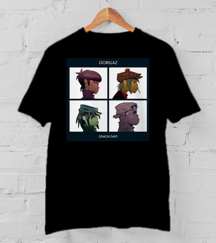 Gorillaz Demon Days Album Cover Characters Quadrant T-Shirt