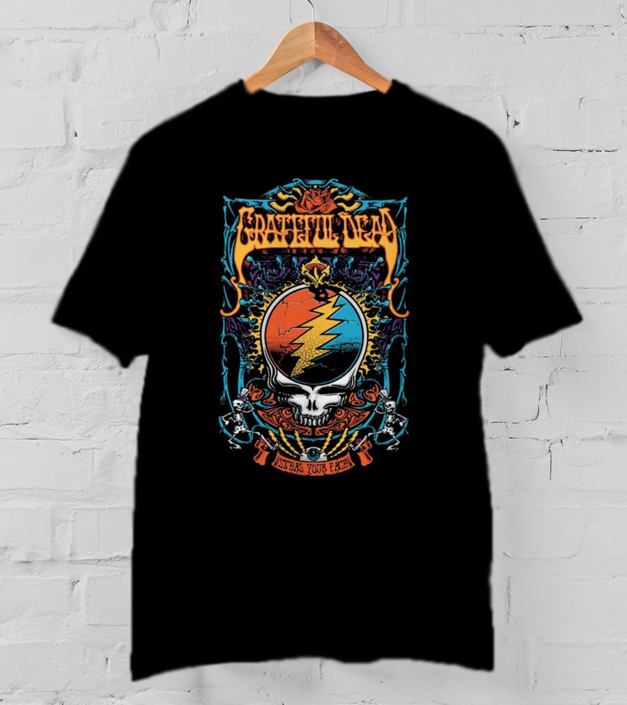 Grateful Dead Steal Your Face Lightning Skull Psychedelic Art T-Shirt