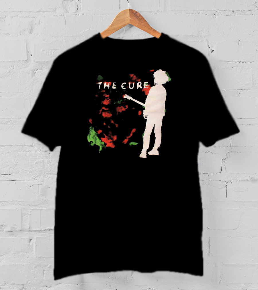 The Cure Guitarist Silhouette With Abstract T-Shirt