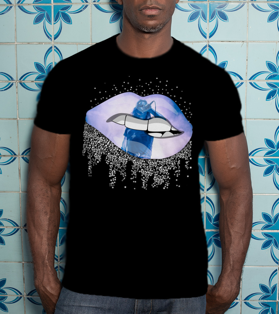 Danzig Fansite Lips Design With Stage Performer And Elements T-Shirt
