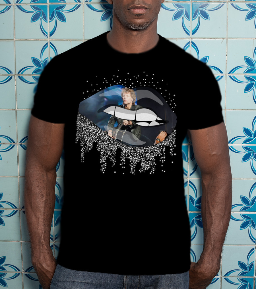 Jon Bon Jovi Concert Lips Design With Effect T-Shirt