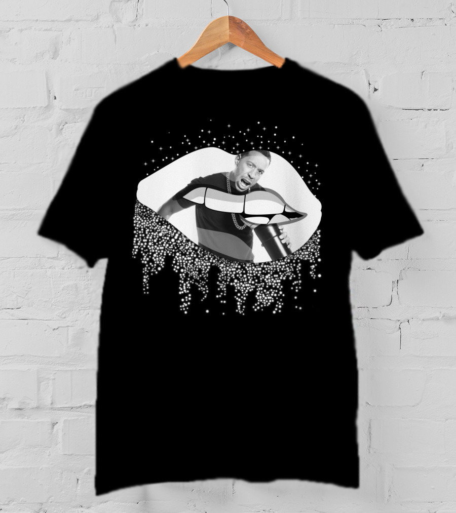 Ludacris Graphic Lips Illustration With Black And White Cup T-Shirt