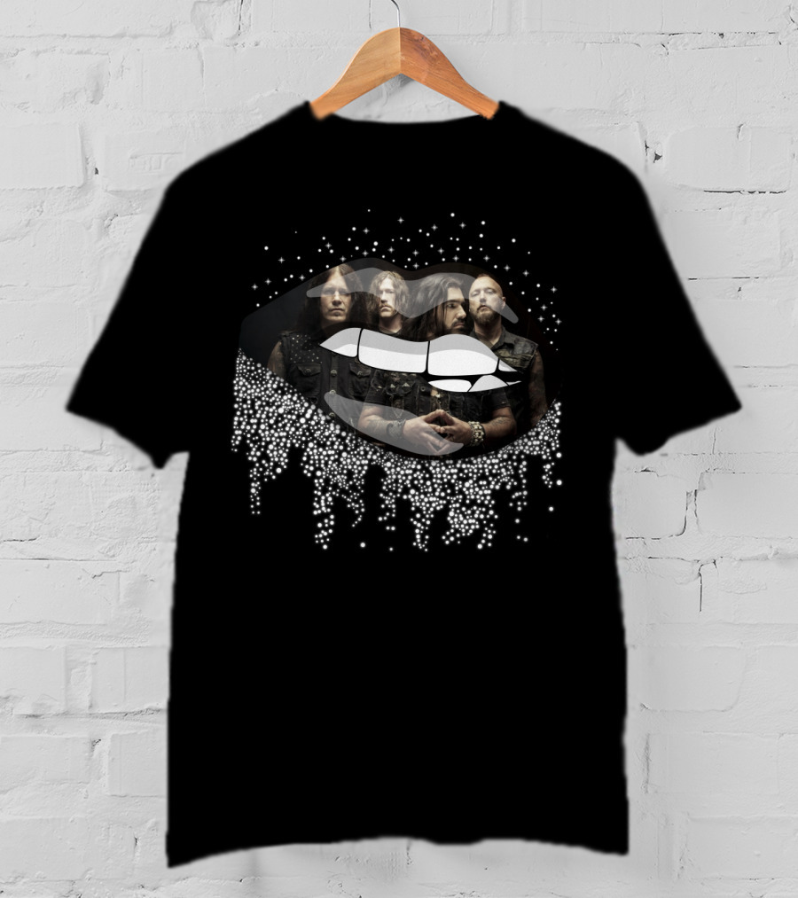 Machine Head Band Surreal Lip Visual With Dripping Dots And Band Members T-Shirt