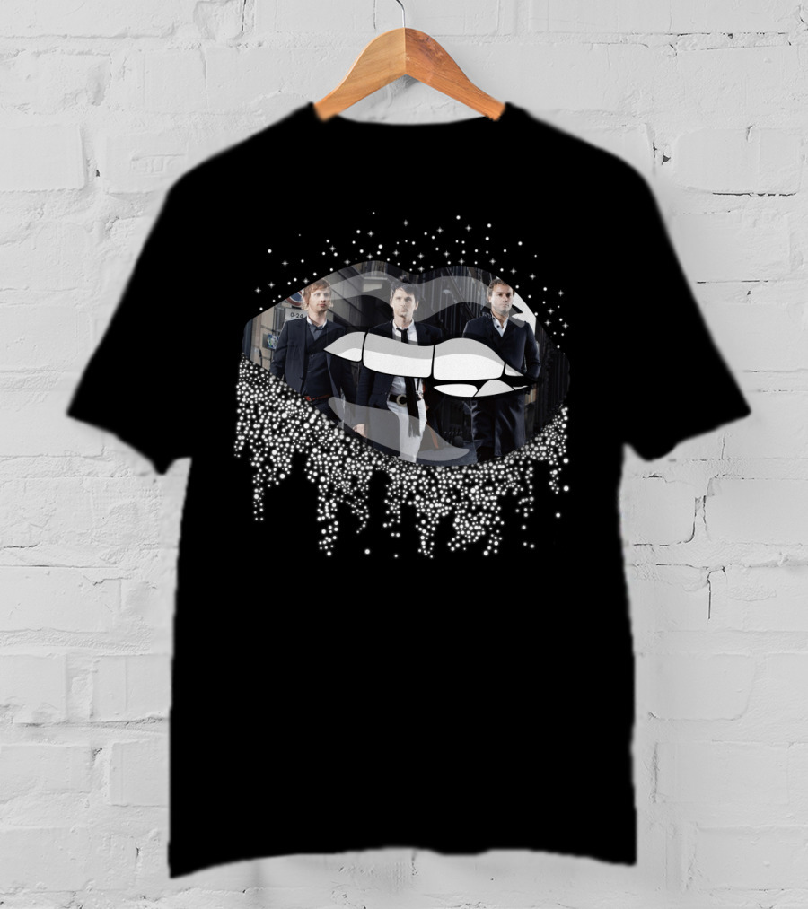Muse Band Members White Lips Sparkling Drip T-Shirt