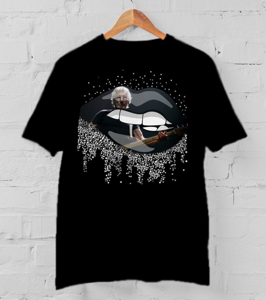 Roger Waters Guitar Performance Surreal Dripping Lips T-Shirt