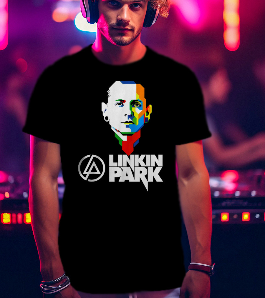 Linkin Park Colorful Face Logo And Iconic T-Shirt