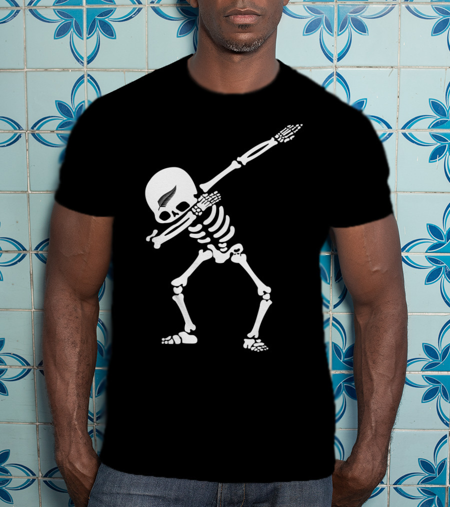 All Blacks Skeleton Silver Fern Dab T-Shirt