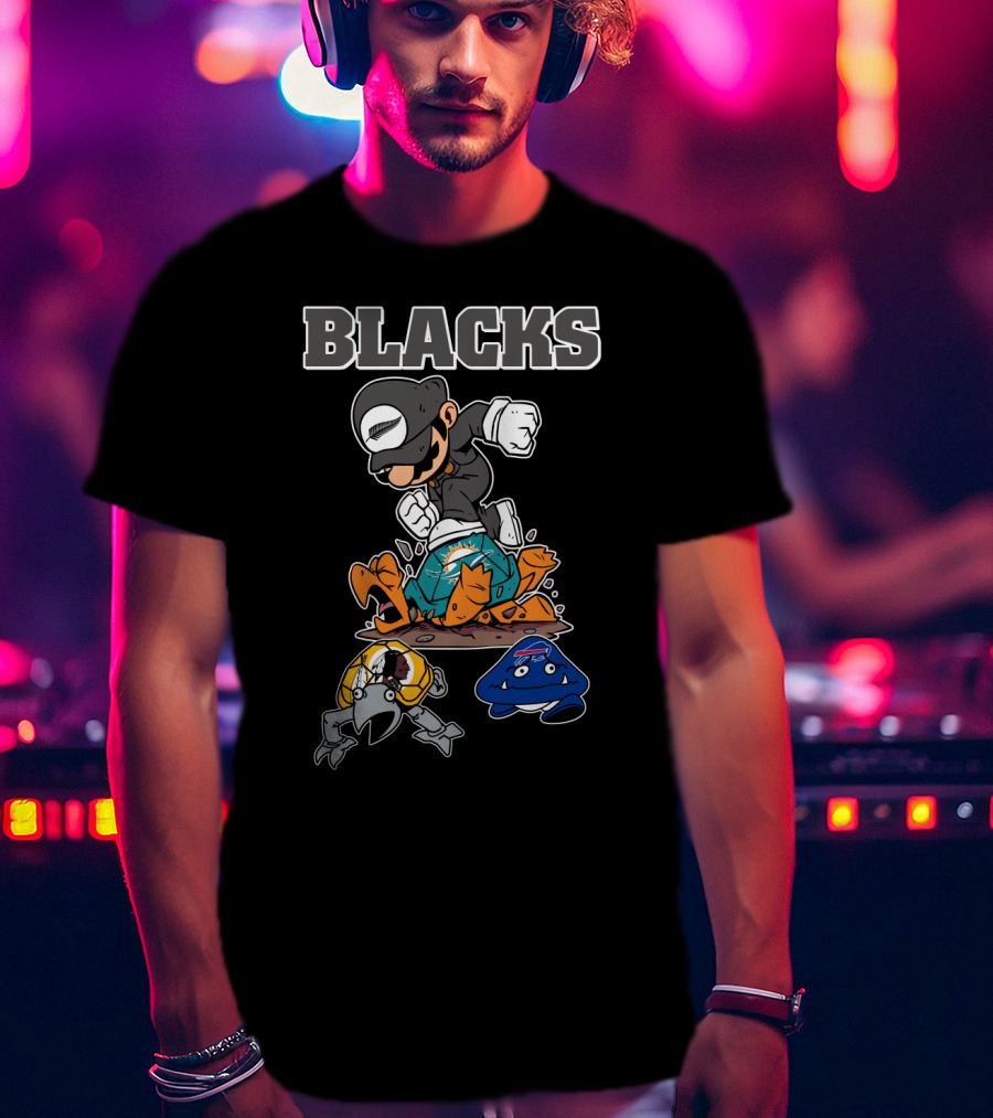 Blacks Rugby Victory With Cartoon Characters T-Shirt