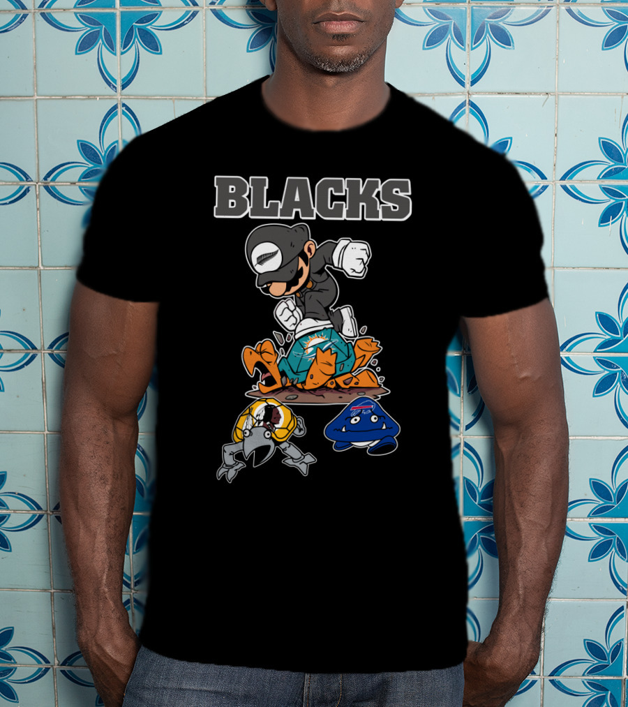 Blacks Rugby Victory With Cartoon Characters T-Shirt