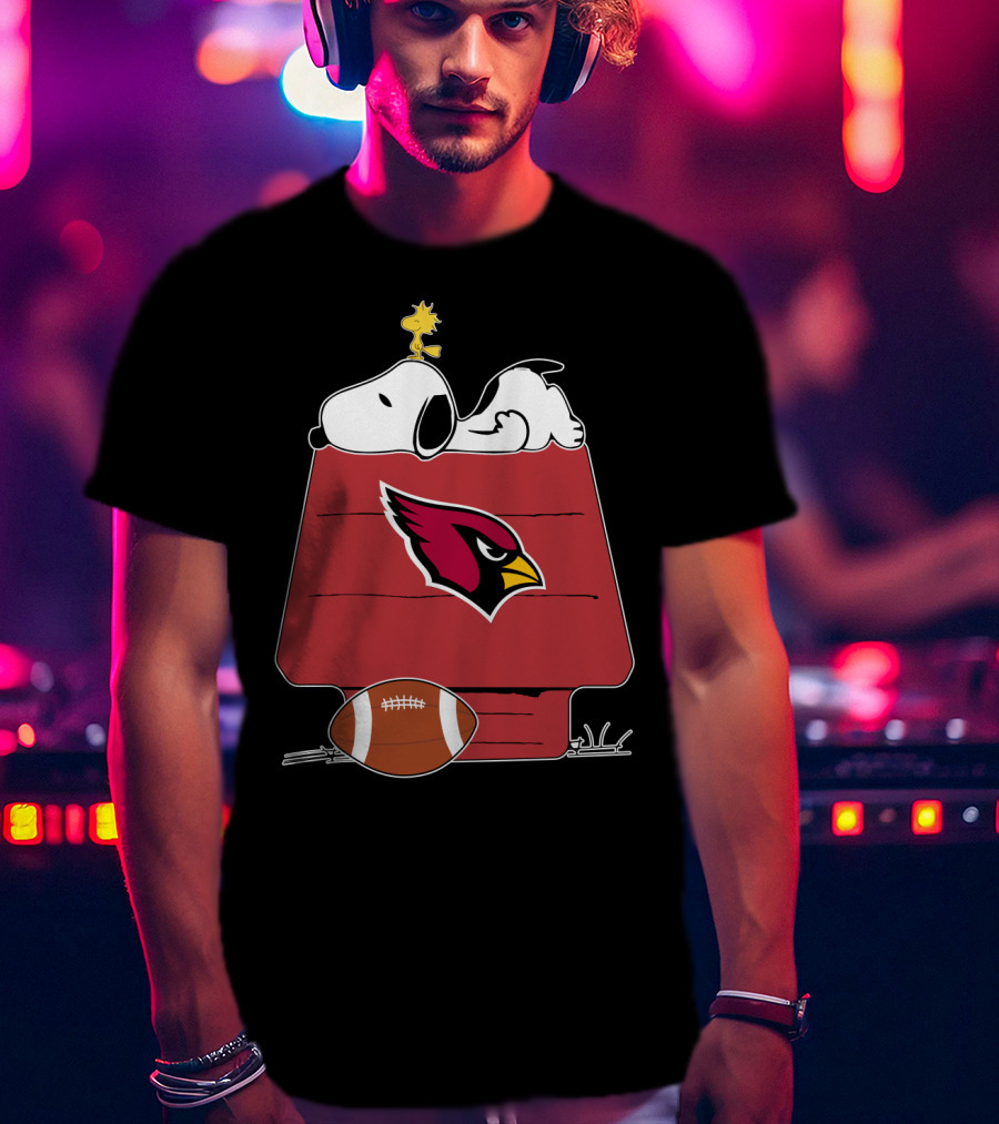 Arizona Cardinals Snoopy Woodstock Football House T-Shirt