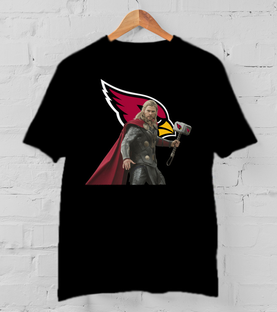 Arizona Cardinals Thor Crossover Featuring Iconic Team T-Shirt