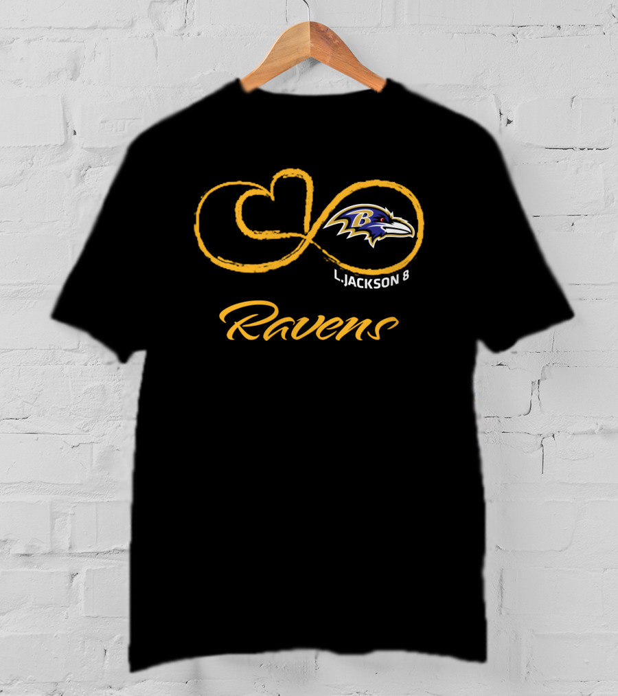 Baltimore Ravens L. Jackson 8 Infinity T-Shirt