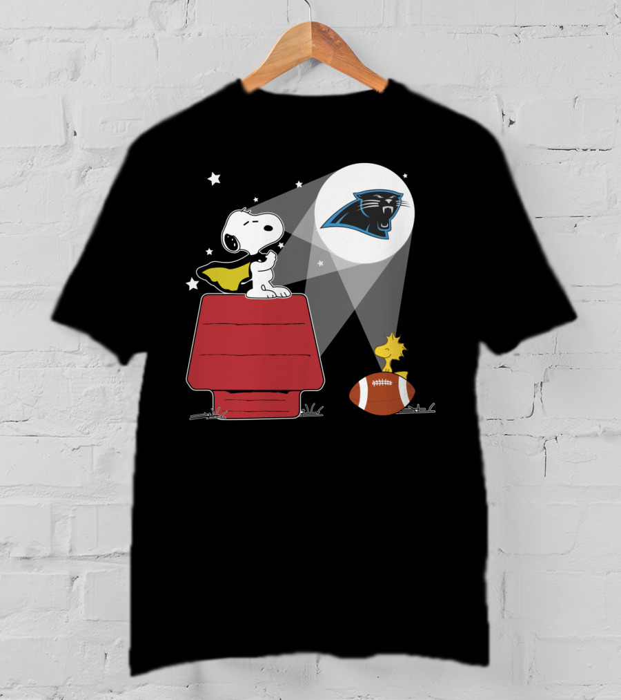 Snoopy Woodstock Carolina Panthers Football Peanuts Fan Tribute T-Shirt