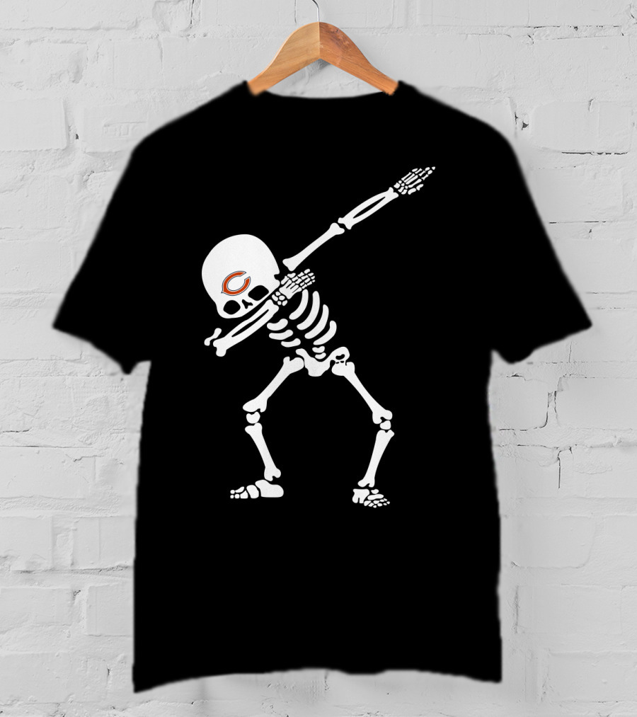 Skeleton Dab With Chicago Bears T-Shirt
