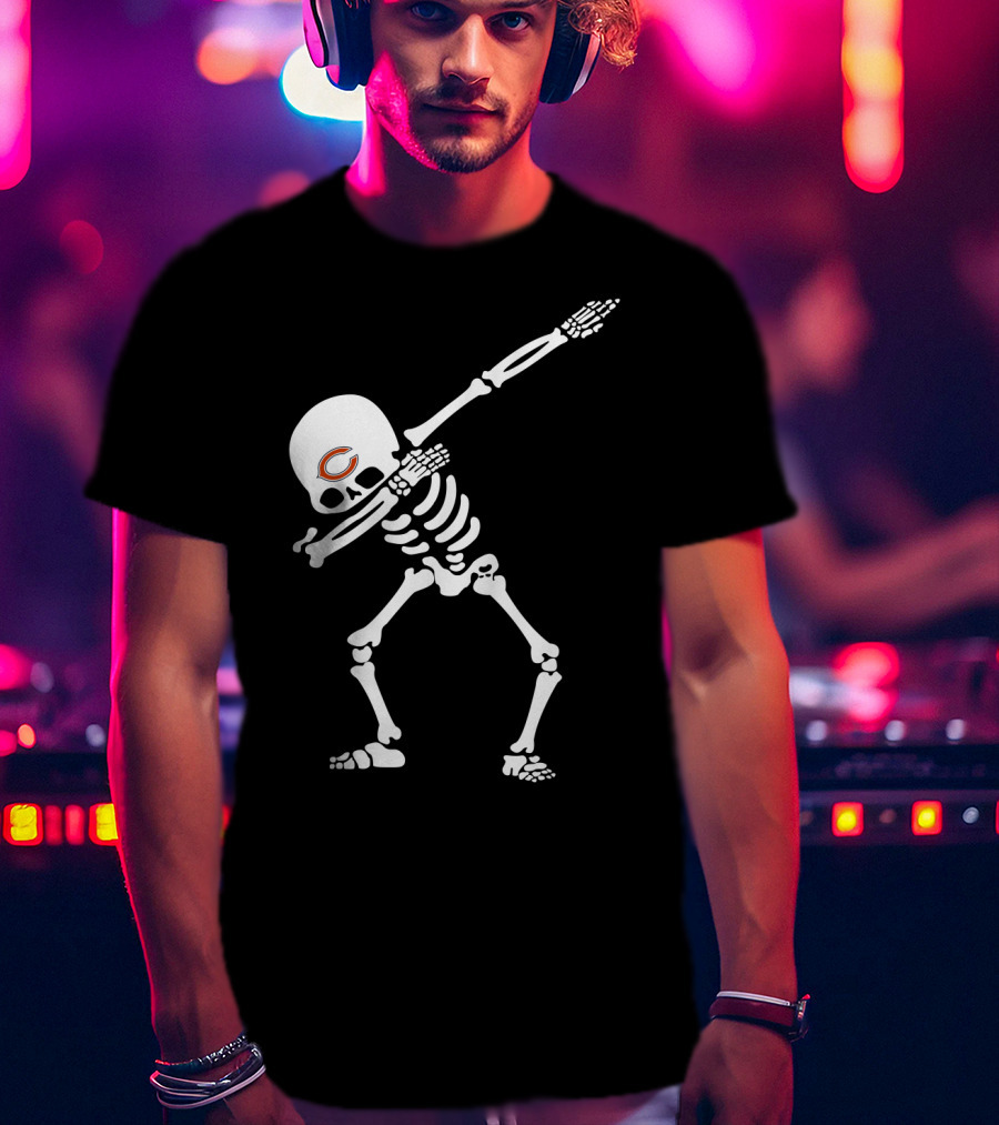 Skeleton Dab With Chicago Bears T-Shirt