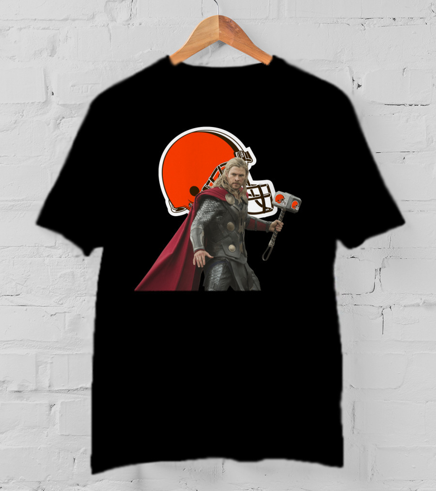 Cleveland Browns Thor Crossover Helmet And Hammer T-Shirt