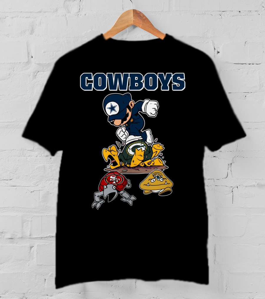 Cowboys Star Character Over Nfl Team Mascots T-Shirt