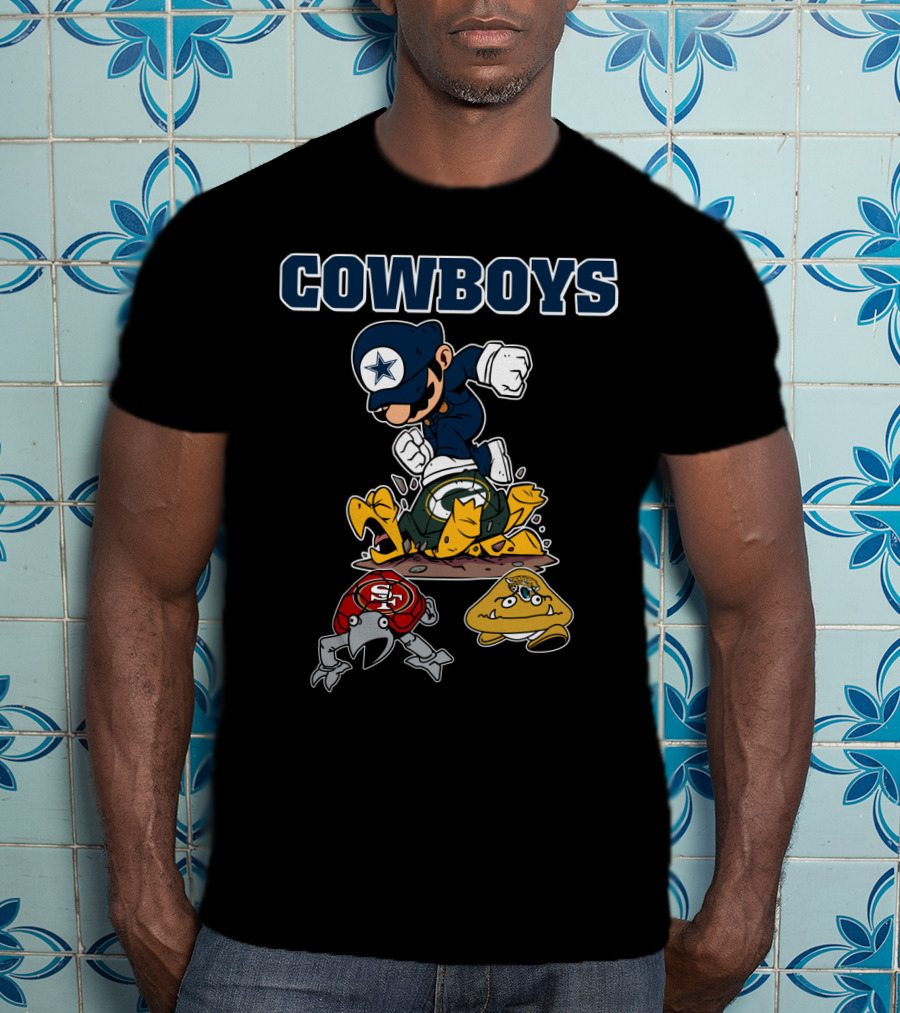 Cowboys Star Character Over Nfl Team Mascots T-Shirt