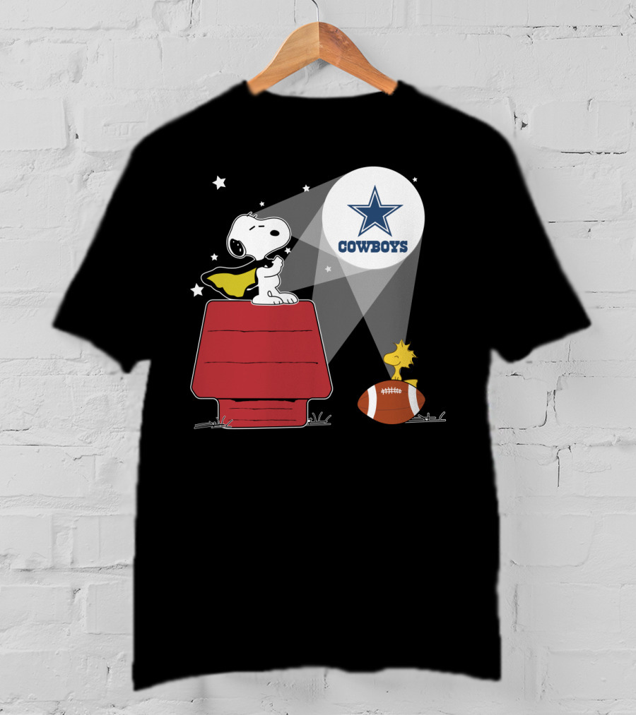 Snoopy And Woodstock Dallas Cowboys Star Symbol T-Shirt