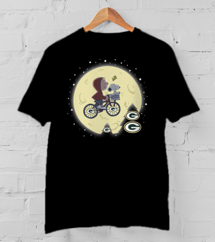 Halloween Green Bay Packers Peanuts E.t. Moon Scene T-Shirt