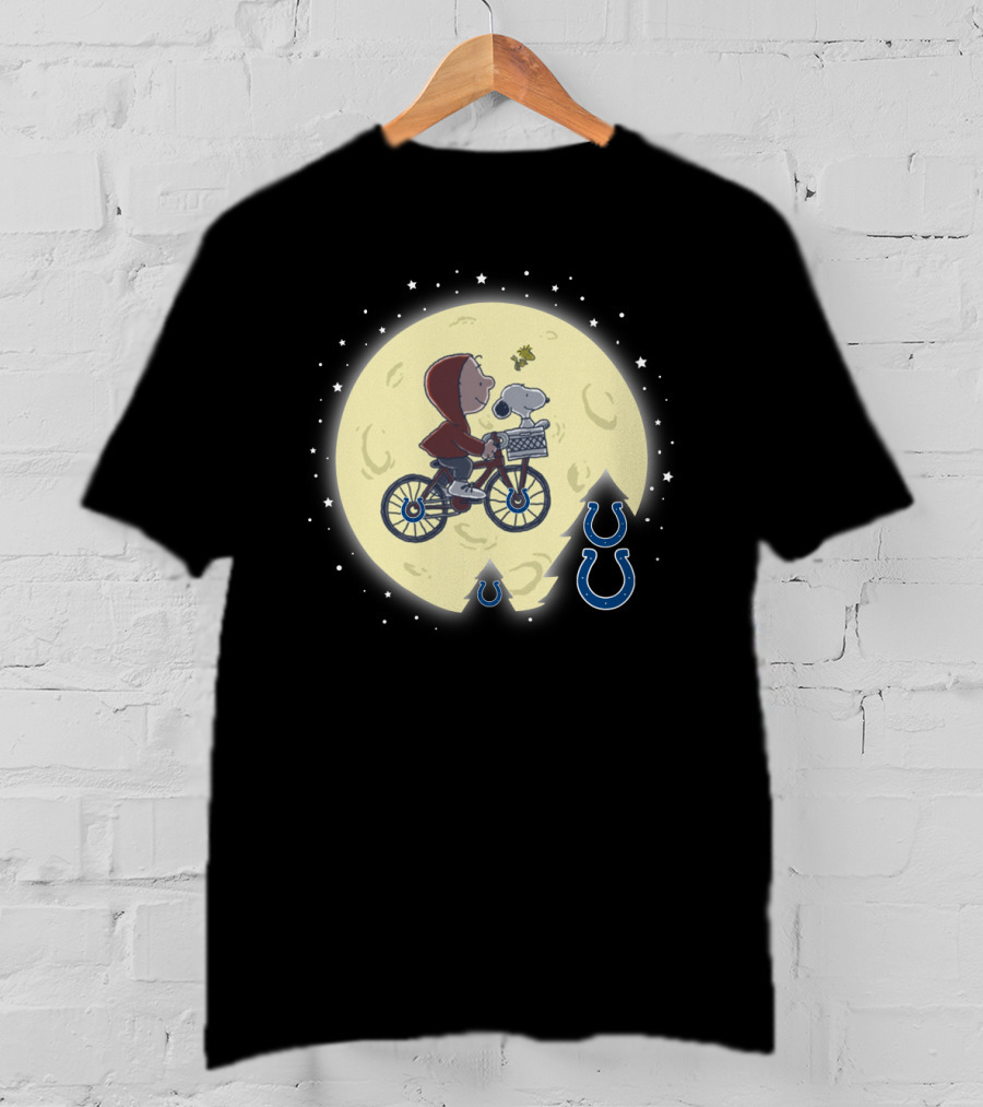 Halloween Indianapolis Colts Snoopy Et Moon Bicycle T-Shirt