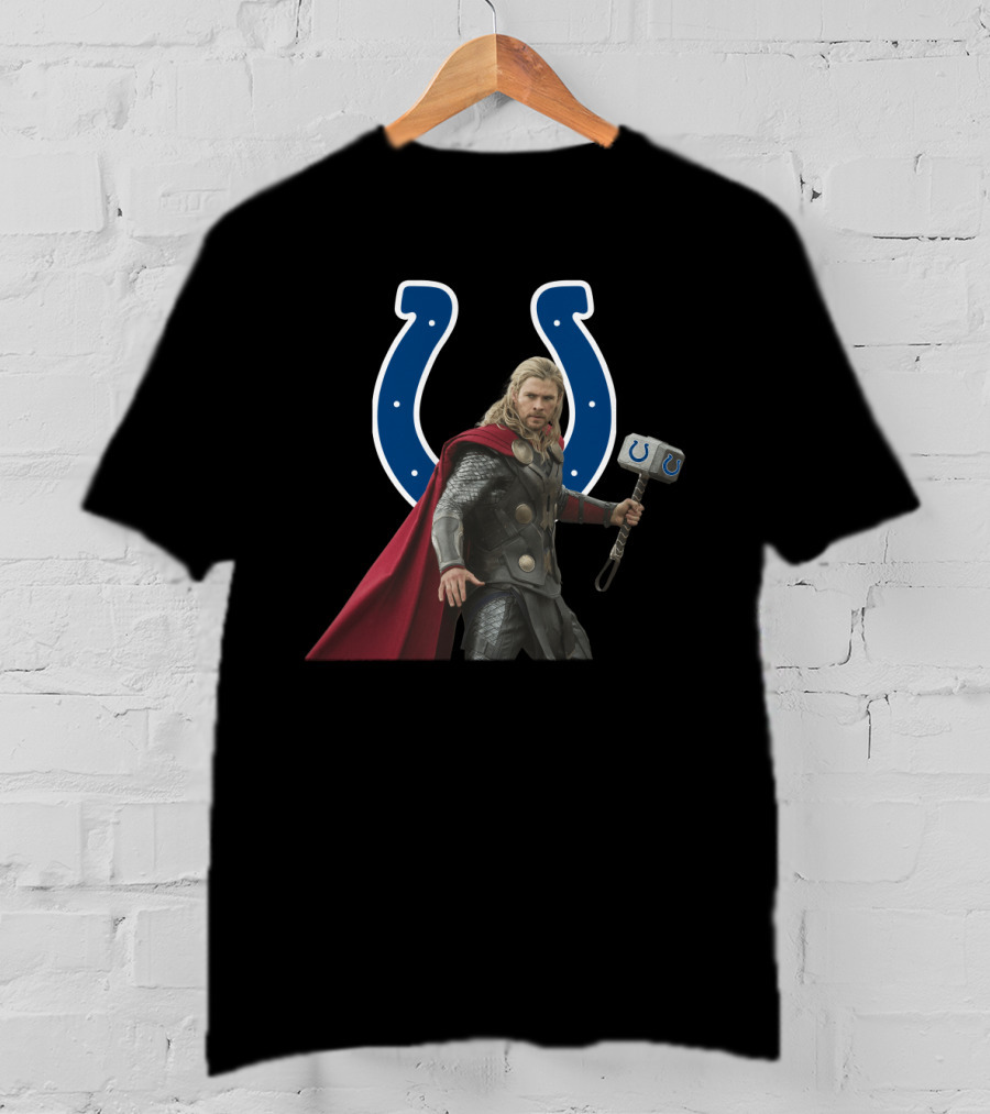 Indianapolis Colts Thor Hammer Logo Combination T-Shirt