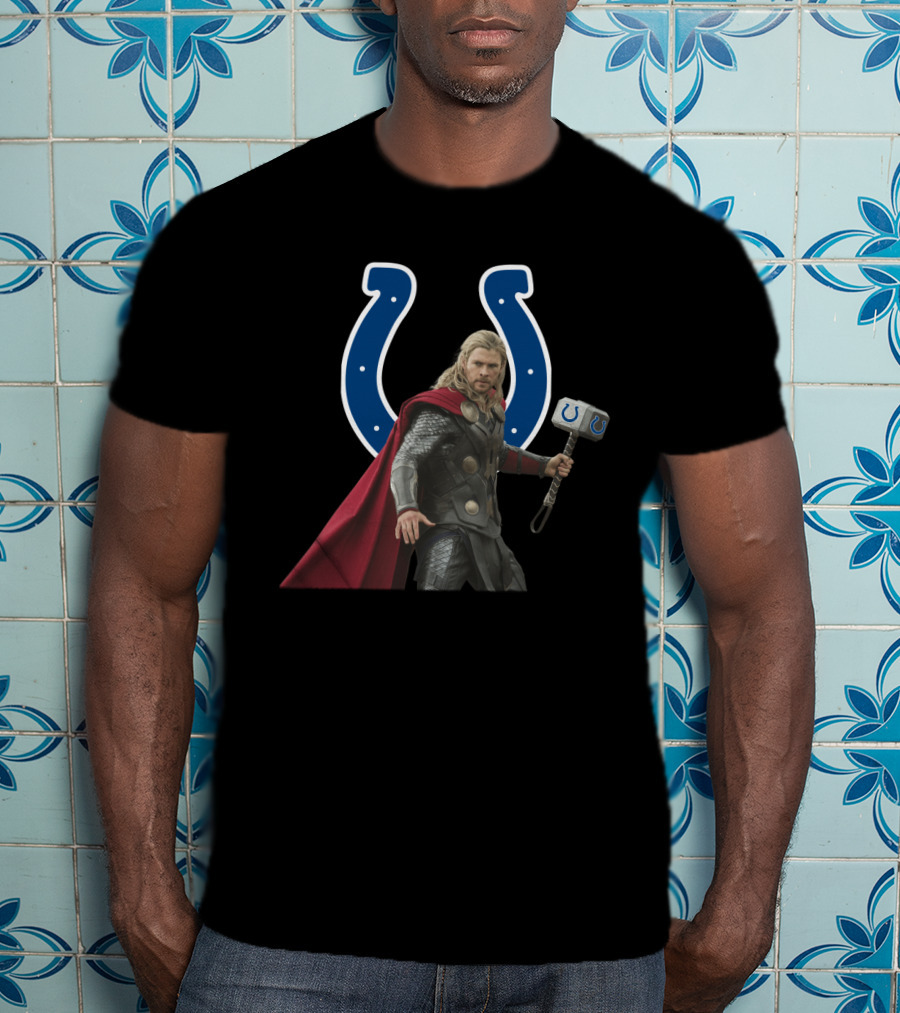Indianapolis Colts Thor Hammer Logo Combination T-Shirt
