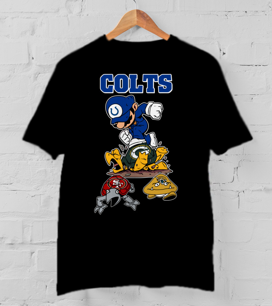 Colts Indianapolis Mario Parody Football Knockout T-Shirt