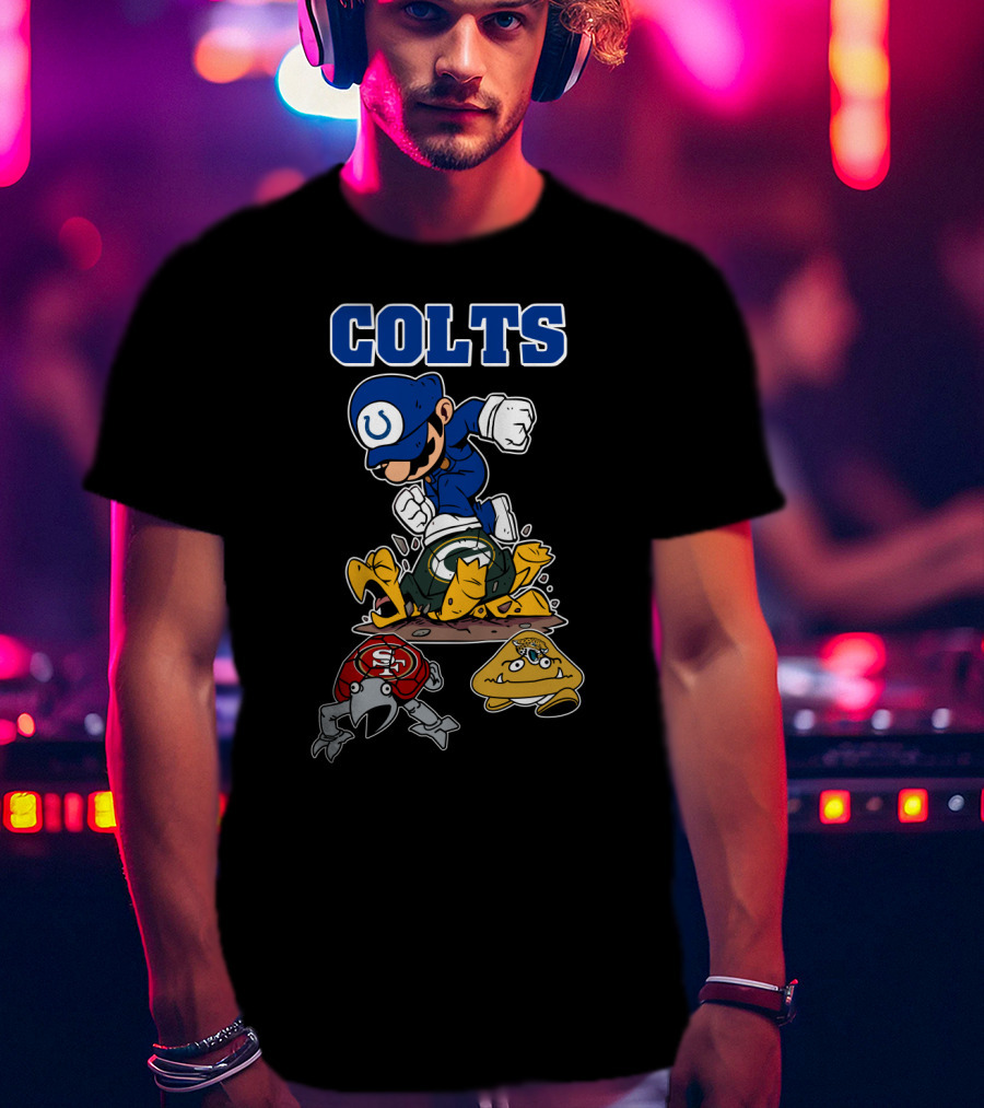 Colts Indianapolis Mario Parody Football Knockout T-Shirt
