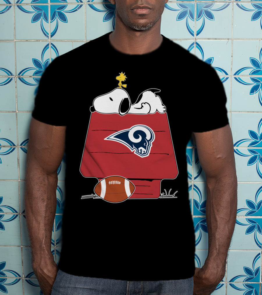 Snoopy And Woodstock Los Angeles Rams Doghouse Nfl Football T-Shirt