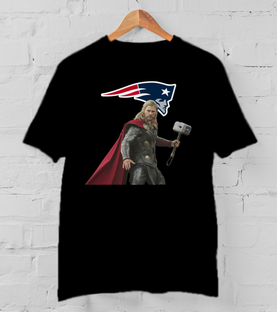 Patriots Thor Crossover Mjolnir Nfl Tribute T-Shirt