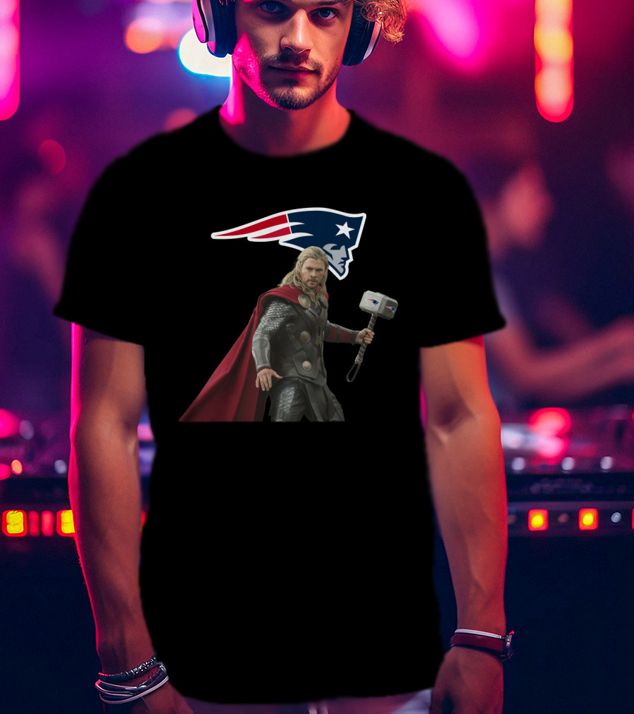 Patriots Thor Crossover Mjolnir Nfl Tribute T-Shirt