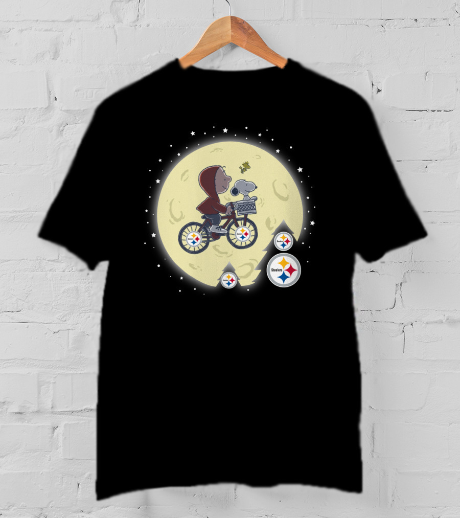Pittsburgh Steelers Halloween Moon Bicycle Ride T-Shirt