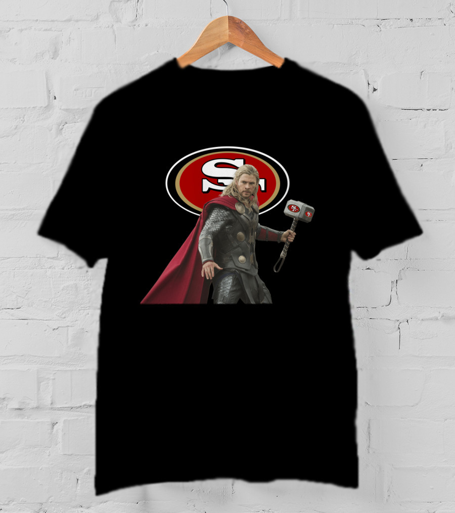 San Francisco 49ers Thor Collaboration Nfl Football T-Shirt