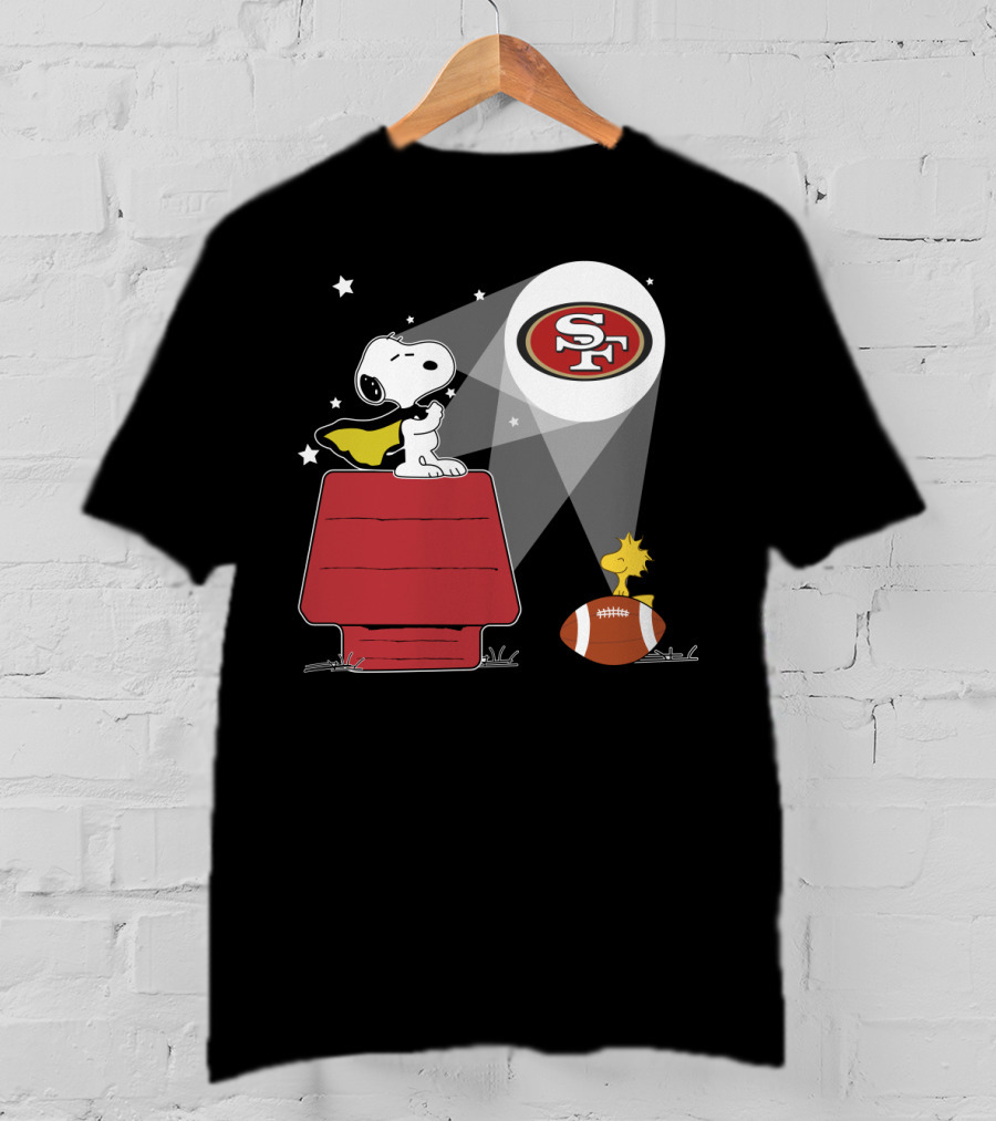 San Francisco 49ers Snoopy Woodstock Football Peanuts Spotlight T-Shirt