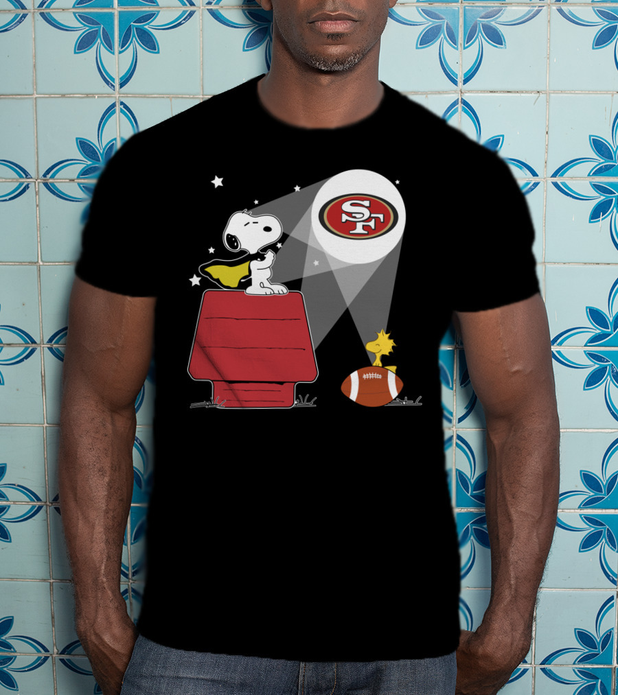 San Francisco 49ers Snoopy Woodstock Football Peanuts Spotlight T-Shirt