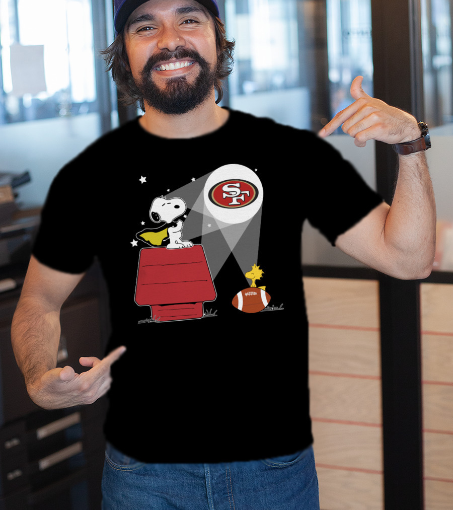 San Francisco 49ers Snoopy Woodstock Football Peanuts Spotlight T-Shirt
