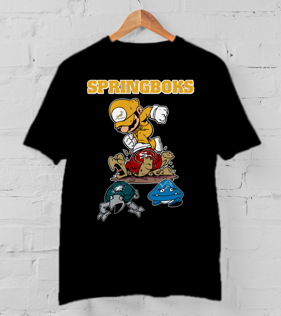 Springboks Jumping Character Over Enemies T-Shirt