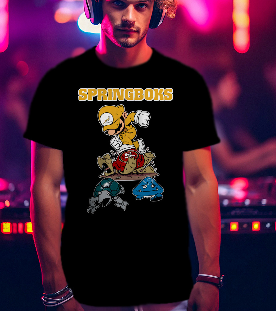 Springboks Jumping Character Over Enemies T-Shirt