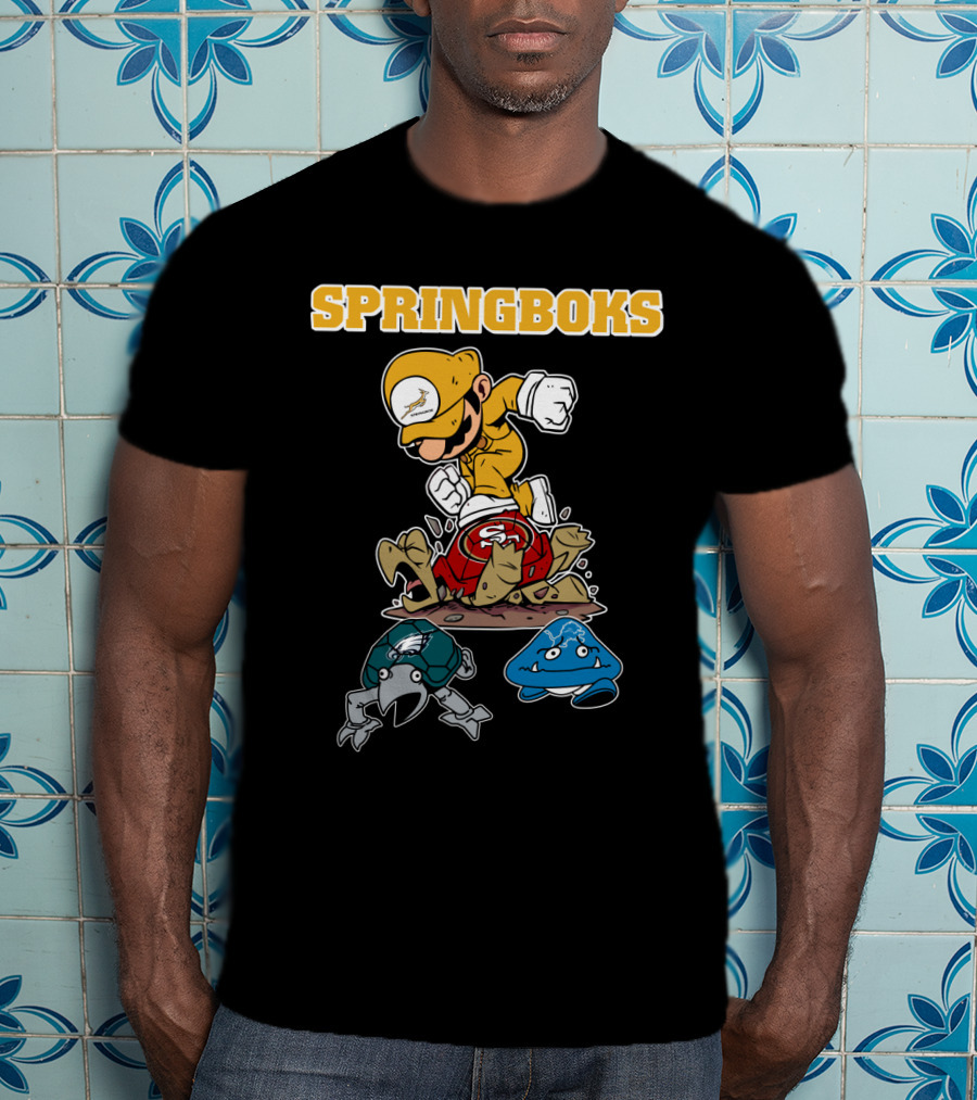 Springboks Jumping Character Over Enemies T-Shirt
