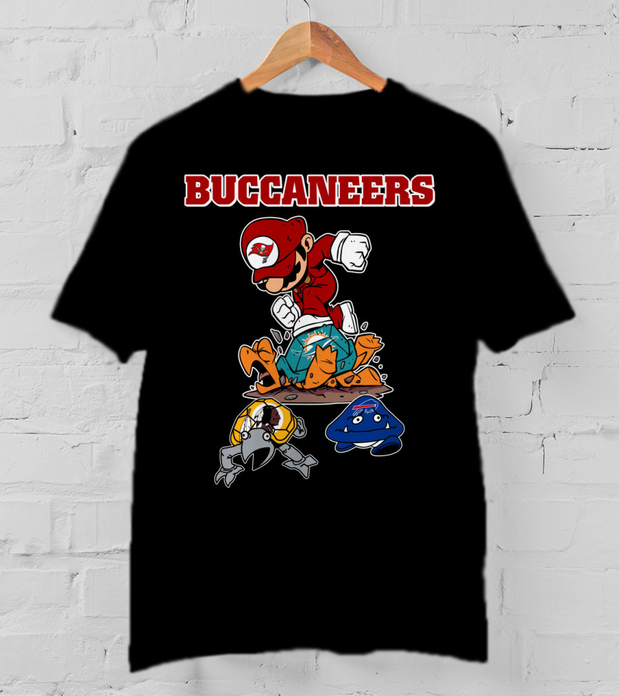 Buccaneers Mario Parody Jumping On Rivals T-Shirt